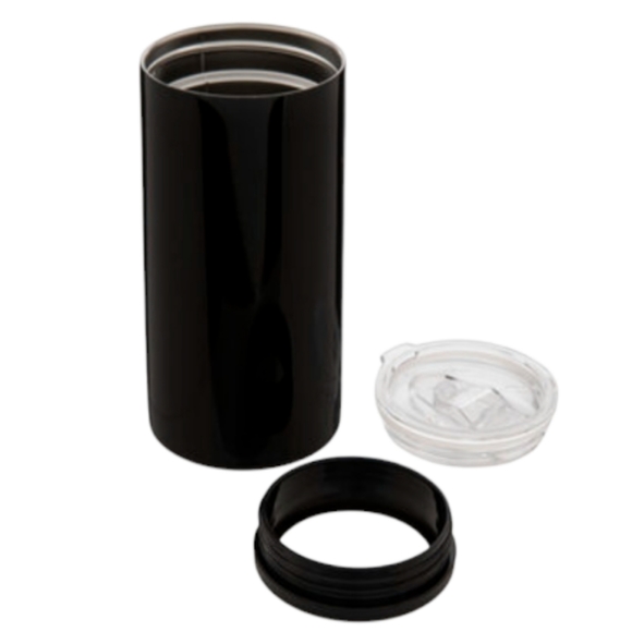 Dining Dual Purpose 12oz Slim Can Insulator Drink Insulator With Lid